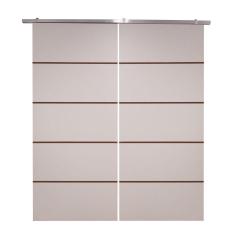 Imagem de Porta Dupla Branco Prime Frisada Kit Alumínio F03 - 210x160