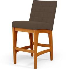 Imagem de Banqueta Baixa Para Cozinha Bancada Sala De Jantar Fixa Mila L02 Suede