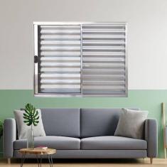 Imagem de Janela Veneziana de Alumínio 3 Folhas 100 x 120cm Linha Modular Esquadrias Bergame Brilhante