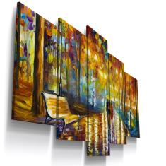 Imagem de Quadros Decorativos Bosque Abstrato Casal Sala Quarto