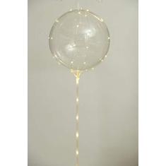 Imagem de Balão Com Luz Led Branco Bubble Transparente Festas Luz