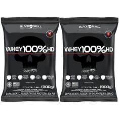Imagem de Kit 2 Wheys 100% Hd Black Skull 900G - Cookies E Baunilha