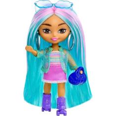 Imagem de Boneca Barbie Extra Mini Minis Cabelo Azul E Rosa Mattel