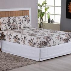 Imagem de Jogo De Lençol Casal 3 Peças 200 Fios 100% Algodão Estampado - Shoppin