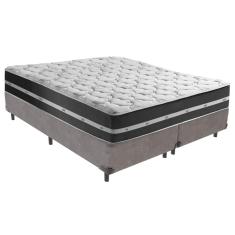 Imagem de Cama Box Queen Preto com Base Cinza Classic Anjos