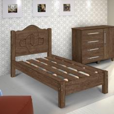Imagem de Cama Solteiro em MDF 205cm x 94cm Carmolar Mocaccino