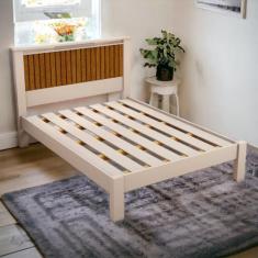 Imagem de Cama Casal Ripada Alaska Off White E Naturalle Carmolar