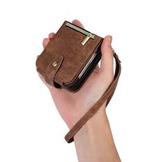 Imagem de Moda bolsa tiracolo capa de couro para telefone para Samsung Galaxy Z Flip 4 5G Flip 3 Flip3 Flip4 estojo com zíper carteira slot para cartão coldre, marrom, para Galaxy Z Flip 4