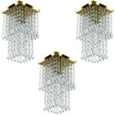 Imagem de Kit 3 Lustre Plafon De Cristal Acrilico Spark 
