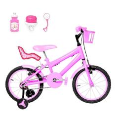 Imagem de Bicicleta Infantil Aro 16 Alumínio E Cadeirinha Rosa