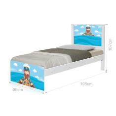 Imagem de Cama Solteiro Adesivada Marinheiro - CasaH