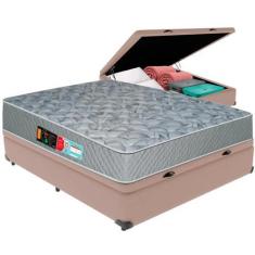 Imagem de Cama Box Baú Bege e Colchão Sleep Max D33 Casal Castor