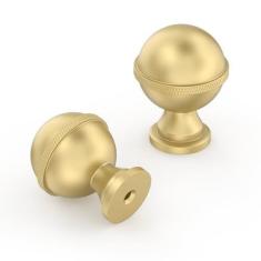 Imagem de 9BUILD Pacote com 10 maçanetas de armário douradas de 3 cm puxadores de armário de cozinha puxadores dourados puxadores de cômoda redondos puxadores de cozinha para armários, puxadores dourados para