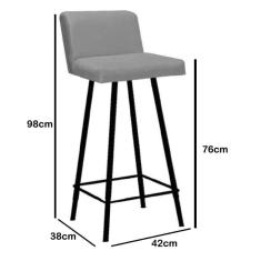 Imagem de Kit Mesa Suspensa de Parede Fixa MDF Caramelo + 2 Banquetas Lexi Ferro Prata Corino Marrom - Ahazzo Móveis