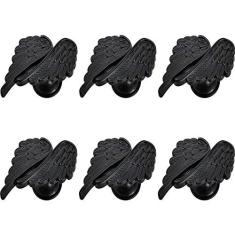 Imagem de Kelendle Conjunto de 6 maçanetas de armário de asas e puxadores de gaveta de anjo maçanetas de cômoda maçanetas de porta de liga de zinco puxadores de armário puxadores de armário para cozinha