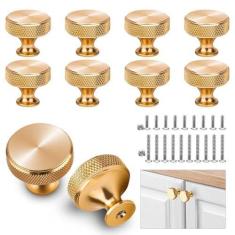 Imagem de EEEKit Puxador de armário de cozinha de 10 peças, puxador de gaveta de 30 mm, puxador de cômoda de gaveta de liga de zinco, puxador redondo para móveis de hardware de furo único