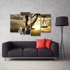 Imagem de Quadro Decorativo Símbolo Da Justiça Em Tecido 4 Peças 1