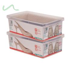 Imagem de Caixa Média Para Sapatos Calçados Tênis Ordene Plástico 2 Unid