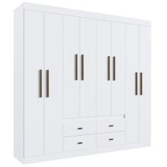 Imagem de Guarda Roupa Casal Mdp 08 Portas 04 Gavetas Las Vegas Cor: Branco