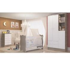 Imagem de Quarto De Bebê Completo Com 1 Berço 1 Cômoda 1 Guarda Roupa Leãozinho