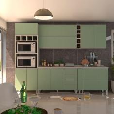 Imagem de Cozinha Completa 7 Peças Com Tampo Lis Legno Crema Com Verde Jade