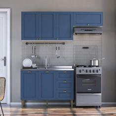 Imagem de Cozinha Compacta Lavanda 6 PT 3 GV Azul e Branco