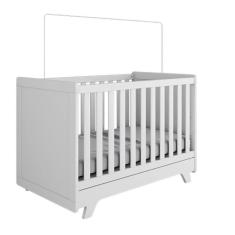 Imagem de Berço Peroba Retrô Americano Branco Vira Mini Cama Infantil Branco