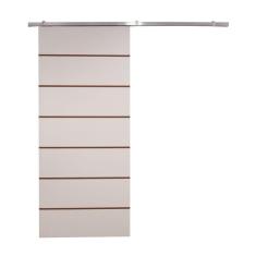 Imagem de Porta De Correr Branco Prime Frisada Kit Alumínio F09 - 210x110