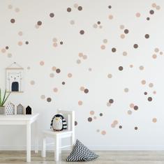 Imagem de Adesivo Infantil Bolinhas Marrom 108un
