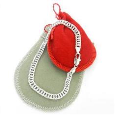 Imagem de Pulseira Masculina 21cm 5mm Largura Folheada Prata PL159