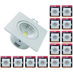 Imagem de Kit 15 Spot Led Embutir 5w Quadrado Direcionável 3000k Avant