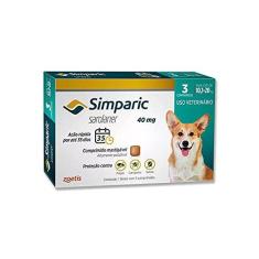 Imagem de Antipulgas Simparic 40 mg para cães 10,1 a 20 kg - Zoetis - 3 unidades