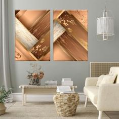 Imagem de Conjunto De 2 Telas Decorativas Abstract Cobre
