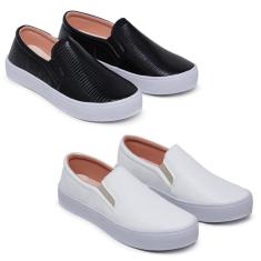 Imagem de Kit 2 Pares de Tênis Casual Slip On Iate Macio e Confortável Dia a Dia-Feminino