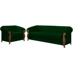 Imagem de Kit Sofa E Poltrona Decorativa Murano Veludo Sl 947 Moll Sl 947