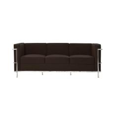 Imagem de Sofa Le Corbusier 3 Lugares Inox Em Sintético Marrom Cor Marrom