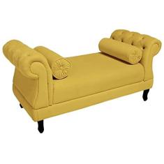 Imagem de Recamier Namoradeira Istambul Para Quarto Closet 160 cm Suede Amarelo - DL Decor