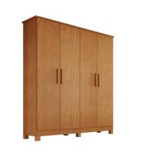 Imagem de Guarda Roupa Solteiro Nina 100% MDF 4 Portas 2 Gavetas Puxador Em Made
