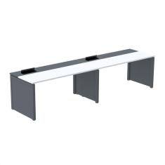 Imagem de Mesa de Plataforma Simples para 2 Pessoas Corporativa 120x792/2p Pscpp120/792/2p Branco/Grafito