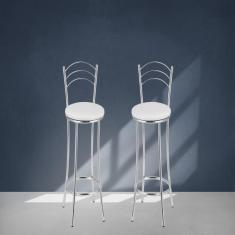 Imagem de Kit 2 Banquetas Bc26-b A102 Cromada/Branco