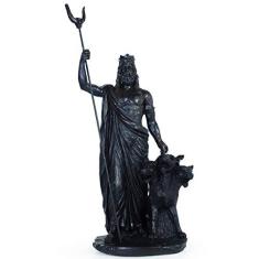 Imagem de Estátua Hades Deus Grego Trevas Profundezas Cerbero 36cm ()