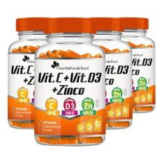 Imagem de 4X Vitamina C + Vitamina D3 + Zinco 60 Capsulas Flora Nativa