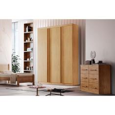 Imagem de Guarda Roupa Solteiro Chicago 3 Portas E 2 Gavetas Naturale - Rufato