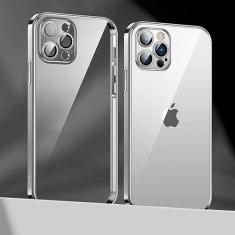 Imagem de Capa de telefone com revestimento de lente para iPhone 14 11 12 13 Pro Max Mini XS XR 7 8 14 Plus SE 2020 Capa de proteção de câmera de luxo, prata, para iphone 7 (8)