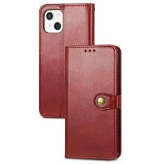 Imagem de GSYH Capa carteira para iPhone 13 Mini/13/13 Pro/13 Pro Max, Capa flip protetora magnética de couro PU com compartimentos para cartão Kickstand proteção de câmera TPU à prova de choque, vermelha, 13pro 15,1 cm