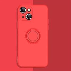 Imagem de Capa de telefone de silicone líquido macio para iPhone 11 12 13 Pro Max 13Mini XS Max X XR 7 8 Plus SE 2020 Stand Ring Capa à prova de choque, vermelha, para iPhone XS Max