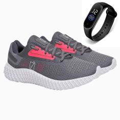 Imagem de Tênis Feminino Esporte Cadarço Academia Corrida Dia a Dia + Relógio-Feminino