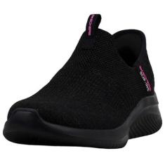 Imagem de Skechers Tênis feminino Hands Free Slip Ins Ultra Flex 3.0 Smooth Step, Preto/rosa choque, 35