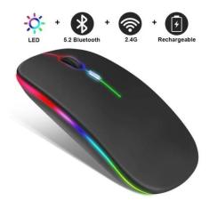 Imagem de Mouse Sem Fio Bluetooth Wireless Recarregável E-1300 Pro Preto - DEX