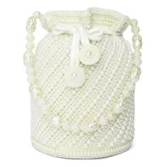 Imagem de Aheli Bolsa Potli branca de presente para mulheres, bolsas de pulso feitas à mão, à noite, elegante bolsa de noiva moderna, Branco 1